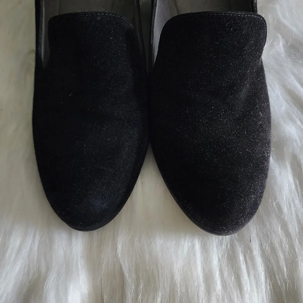 Stuart Weitzman Suede Black Loafer Wedge - Picture 5 of 7